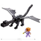 Mattel Minecraft Ultimate Ender Dragon Figure, 20-in Mist-Breathing Creature, Plus 3.25-in Color-Change Steve Figure, Weapon, Amor and Battle