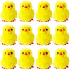 Baaxxango 12 Pcs Easter Fluffy Chicks,3.4 Inch Yellow Soft Plush Chicks Figurines,Mini Furry Chicks for Home Easter Basket Stuffers Party Favors