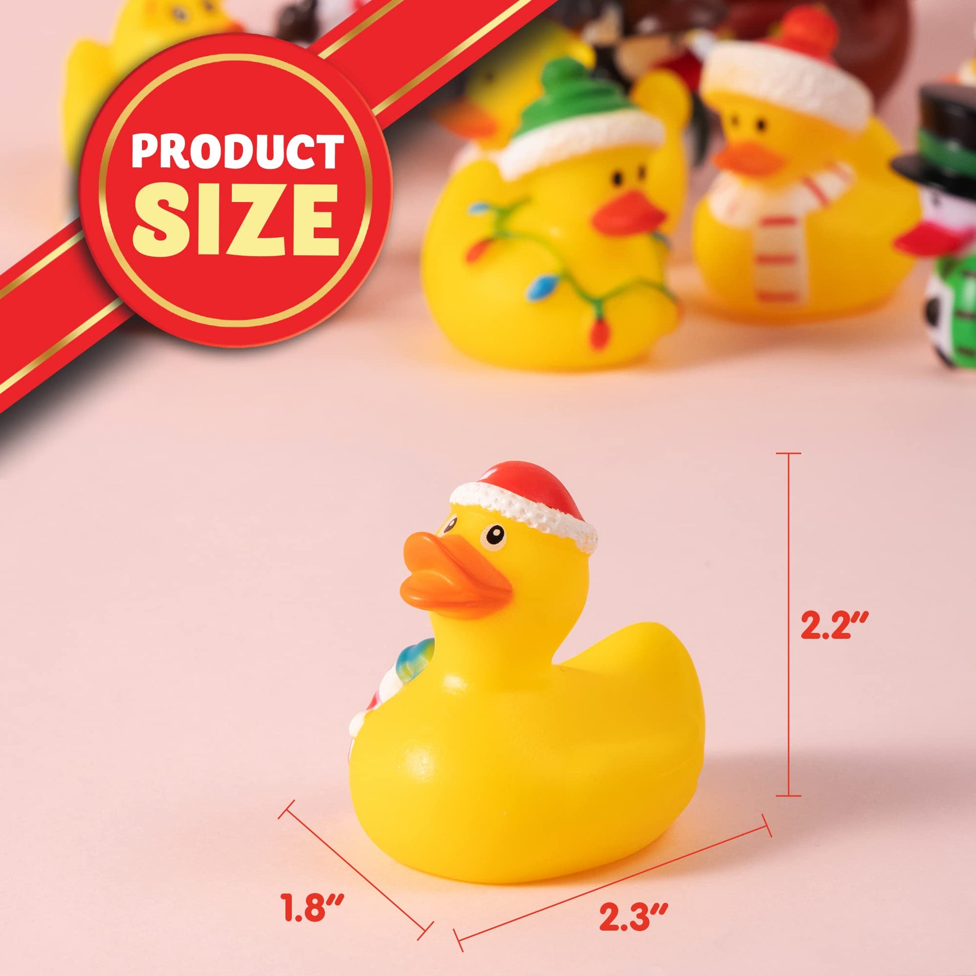 JOYIN 12 Pcs Christmas Rubber Duck Bath Toys for Christmas Goodie Bag Stuffers and Baby Showers, Girls and Toddlers Christmas Party Favor Xmas Gifts