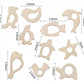 Penta Angel 10Pcs Wood Teething Rings Pain Relief Natural Wood Teething Toys Wooden Teether Animals for Infant Toddler, Turtles Swallows Dolphins