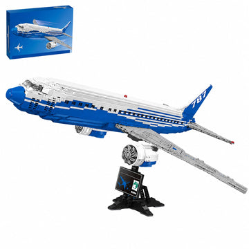 LQPFBSM Boeing 787 Airliner Building Block Set 1353 Pcs Large Passenger Plane Model Kit with Display Stand Commercial Aircraft Building Bricks
