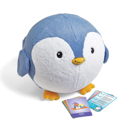 hand2mind Penguin BubblePlush Yoga Ball Buddy, Yoga Ball for Kids, Calming Corner for Items, Kids Exercise Equipment, Occupational Therapy Toys
