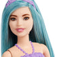 Barbie Dreamtopia Royal Fashion Doll & Accessory, Petite with Turquoise Hair Wearing Removable Skirt, Shoes & Headband