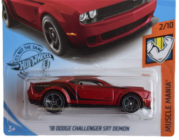Hot Wheels 2019 Muscle Mania '18 Dodge Challenger SRT Demon 194/250, Maroon