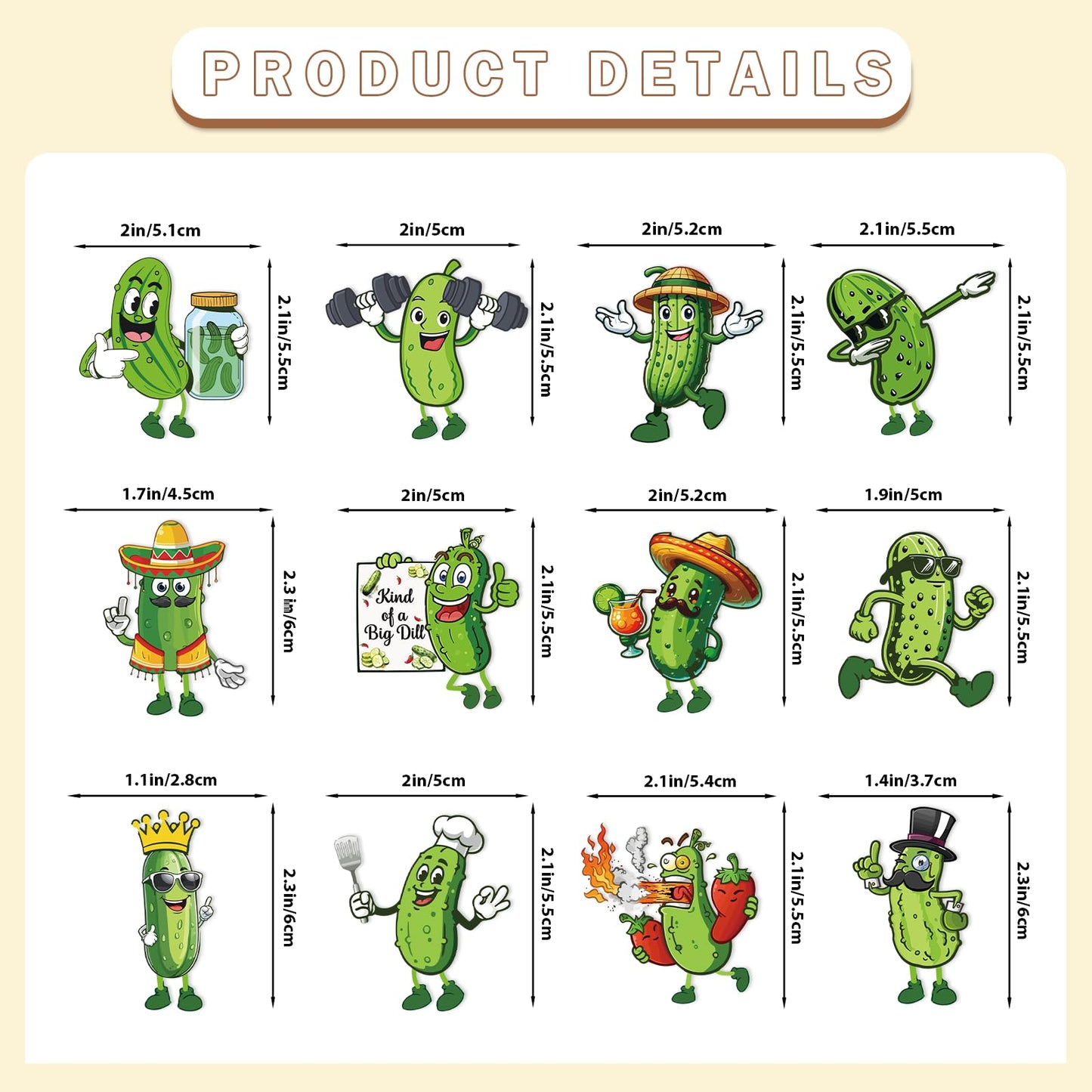 Pickle Birthday Party Decorations: 36Pcs Pickle Cupcake Toppers Pickle Birthday Cake Decorations Cute Cartoon Kind Of A Big Dill Cucumber Pickle