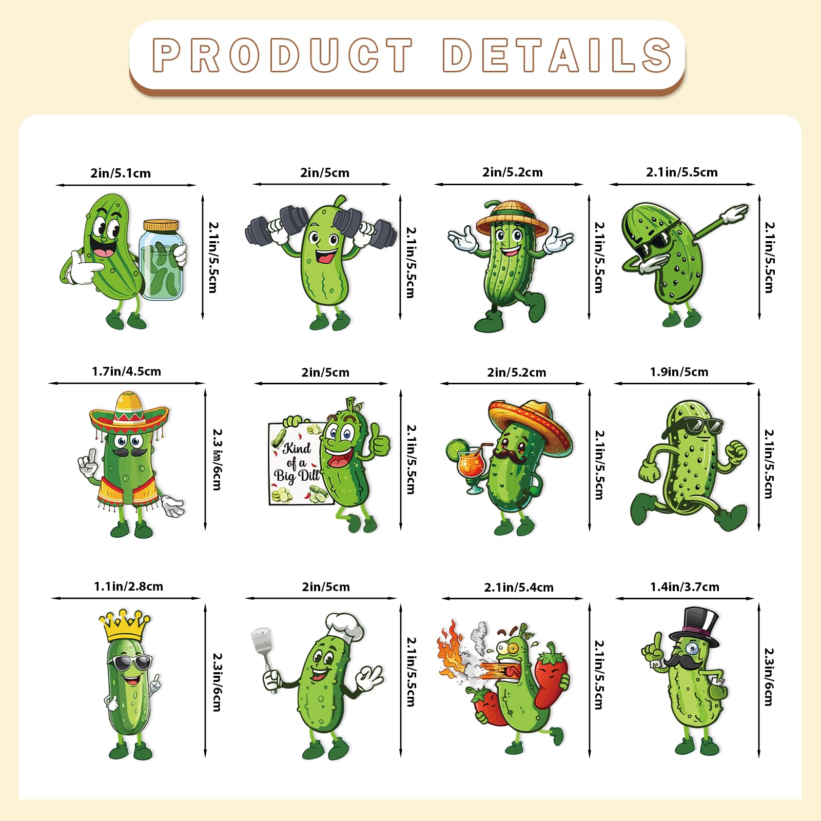 Pickle Birthday Party Decorations: 36Pcs Pickle Cupcake Toppers Pickle Birthday Cake Decorations Cute Cartoon Kind Of A Big Dill Cucumber Pickle