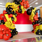ALL-IN-1 Cartoon Balloon Arch Kit with BONUS Thunder & Starburst Balloons for Poke Birthday Decorations - Red Black Yellow Balloons for Poke Cartoon
