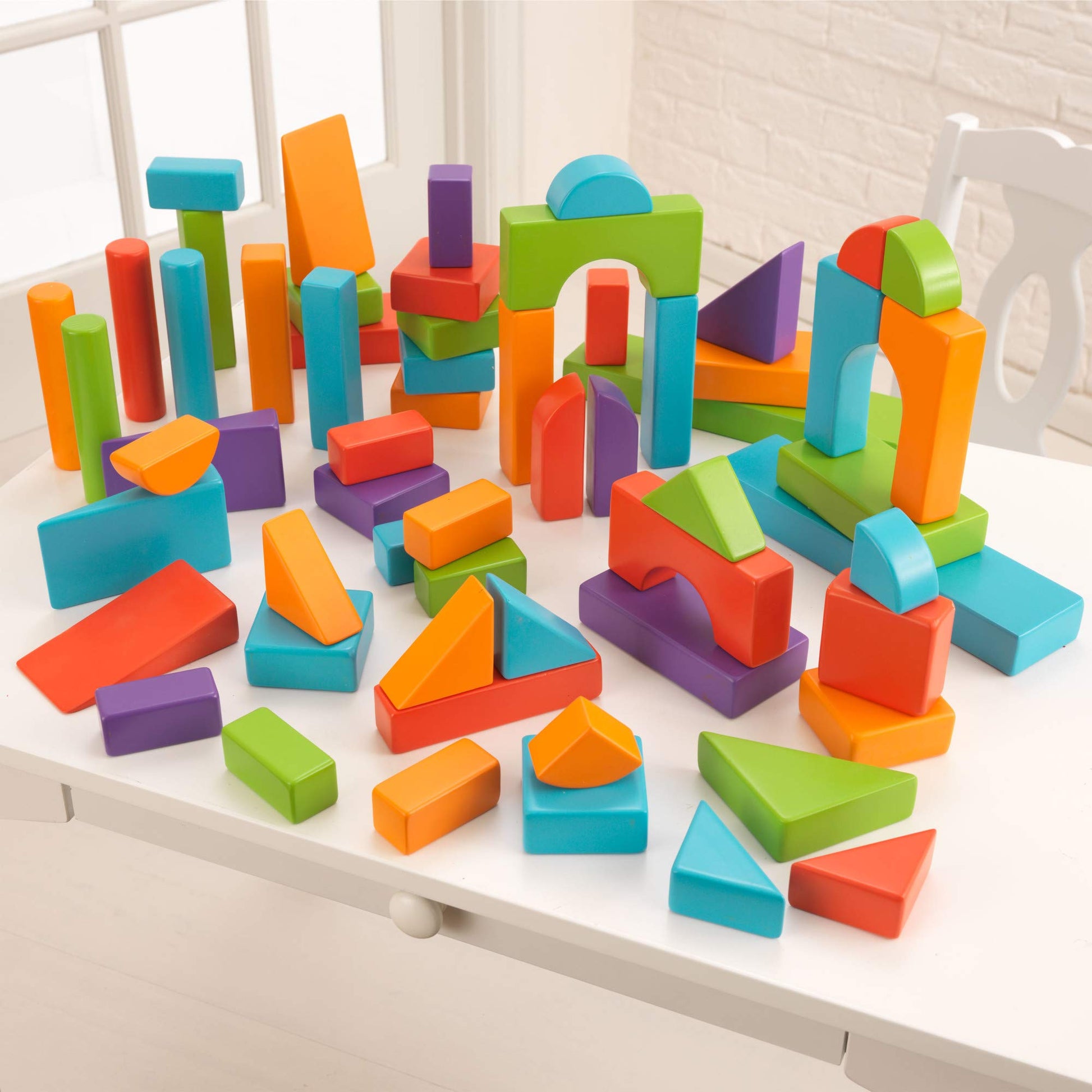 KidKraft 60-Piece Wooden Block Set - Bright