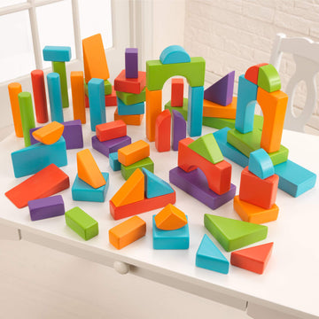 KidKraft 60-Piece Wooden Block Set - Bright