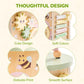 ROBUD Wooden Activity Cube, Educational Wooden Toys with 7 Functional Areas, Montessori Toys for 1+ Year Old Boys & Girls, Flower Bush Theme