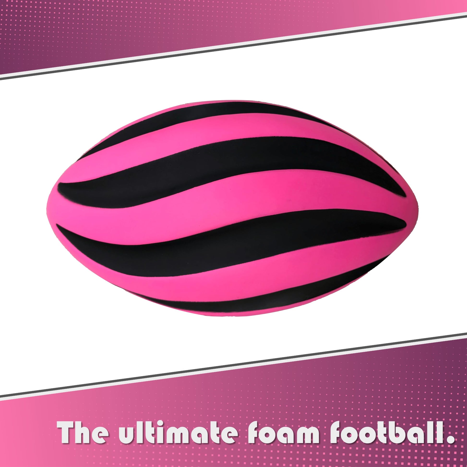 Blu Jay LMC Products Spiral Foam Football - 9 Inch Small, Soft Foam Football for Kids - Adult & Toddler Ball Youth (Pink & Black)