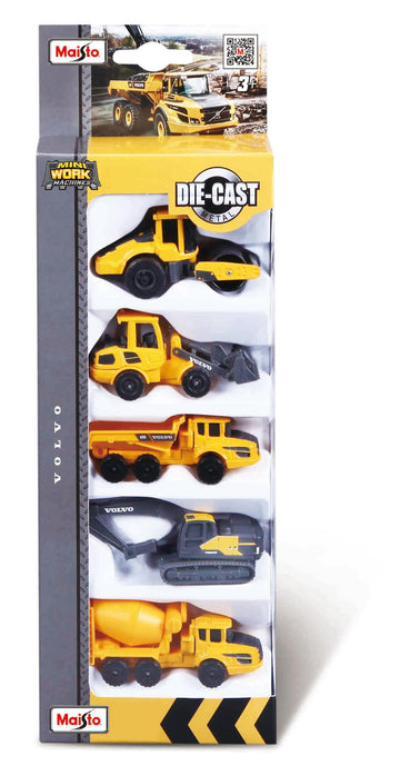Mini Work Machines Volvo Construction 3" 5 Pack