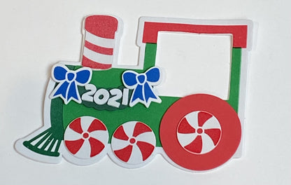 Dated Christmas Train Picture Photo Frame Magnet Craft kit for Kids-Makes 12-Classroom Activity
