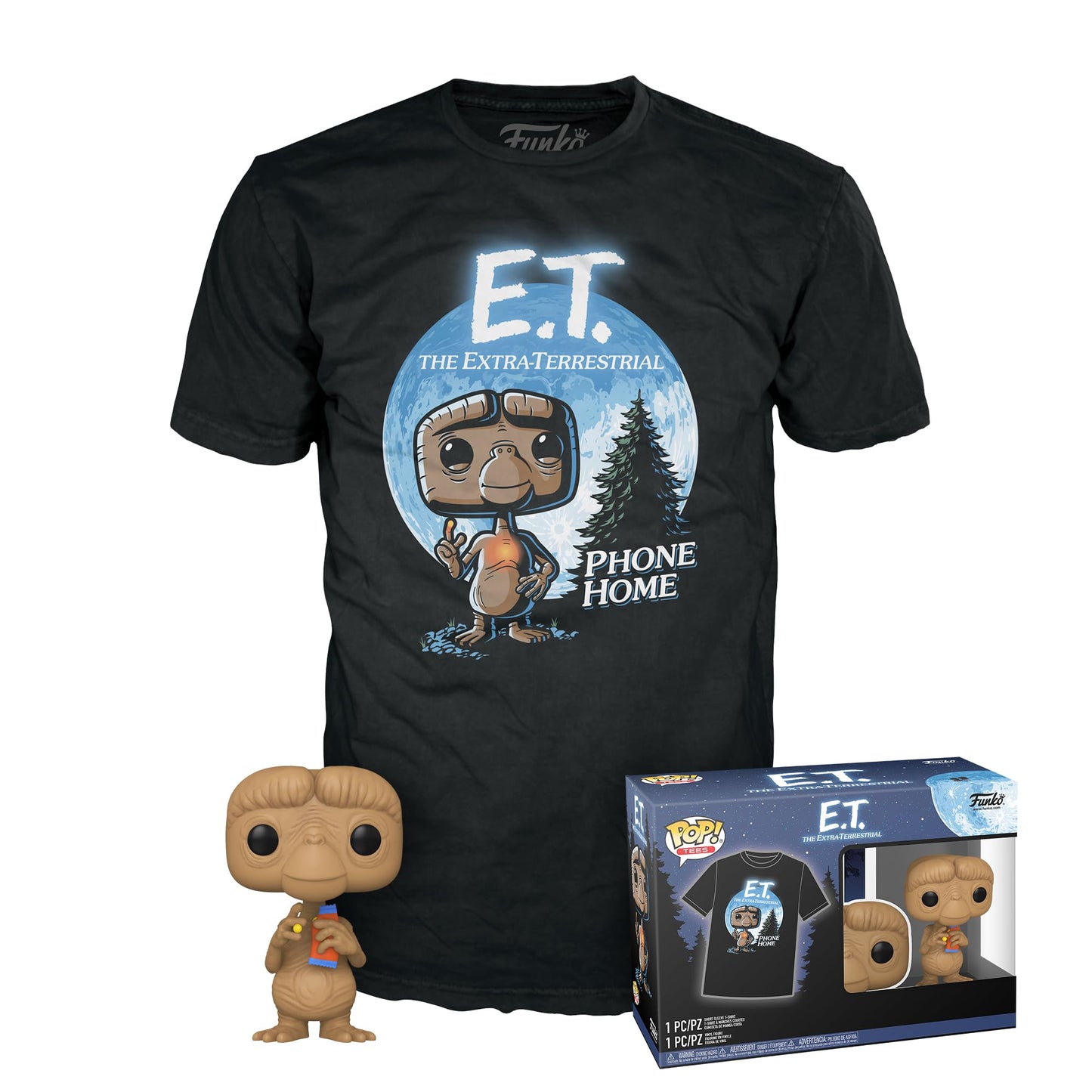 Funko POP! & Tee: E.T.- E.T. with Reeses - Extra Large - (XL) - T-Shirt - Clothes with Collectable Vinyl Figure - Gift Idea - Toys and Short Sleeve