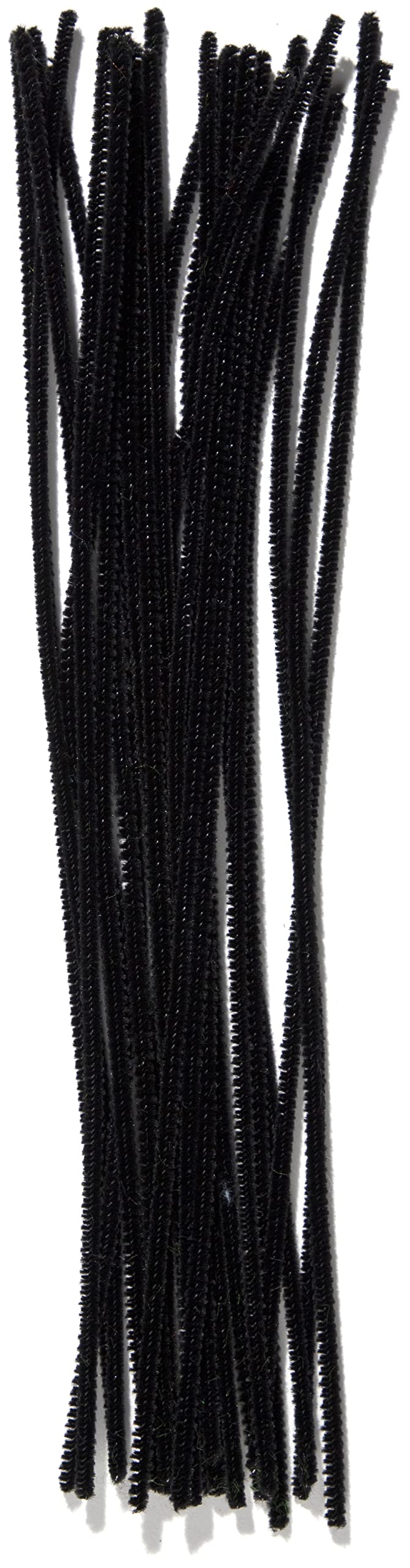 Black Chenille Stem Pipe Cleaners, 3mm x 12 inch, 25 Pack