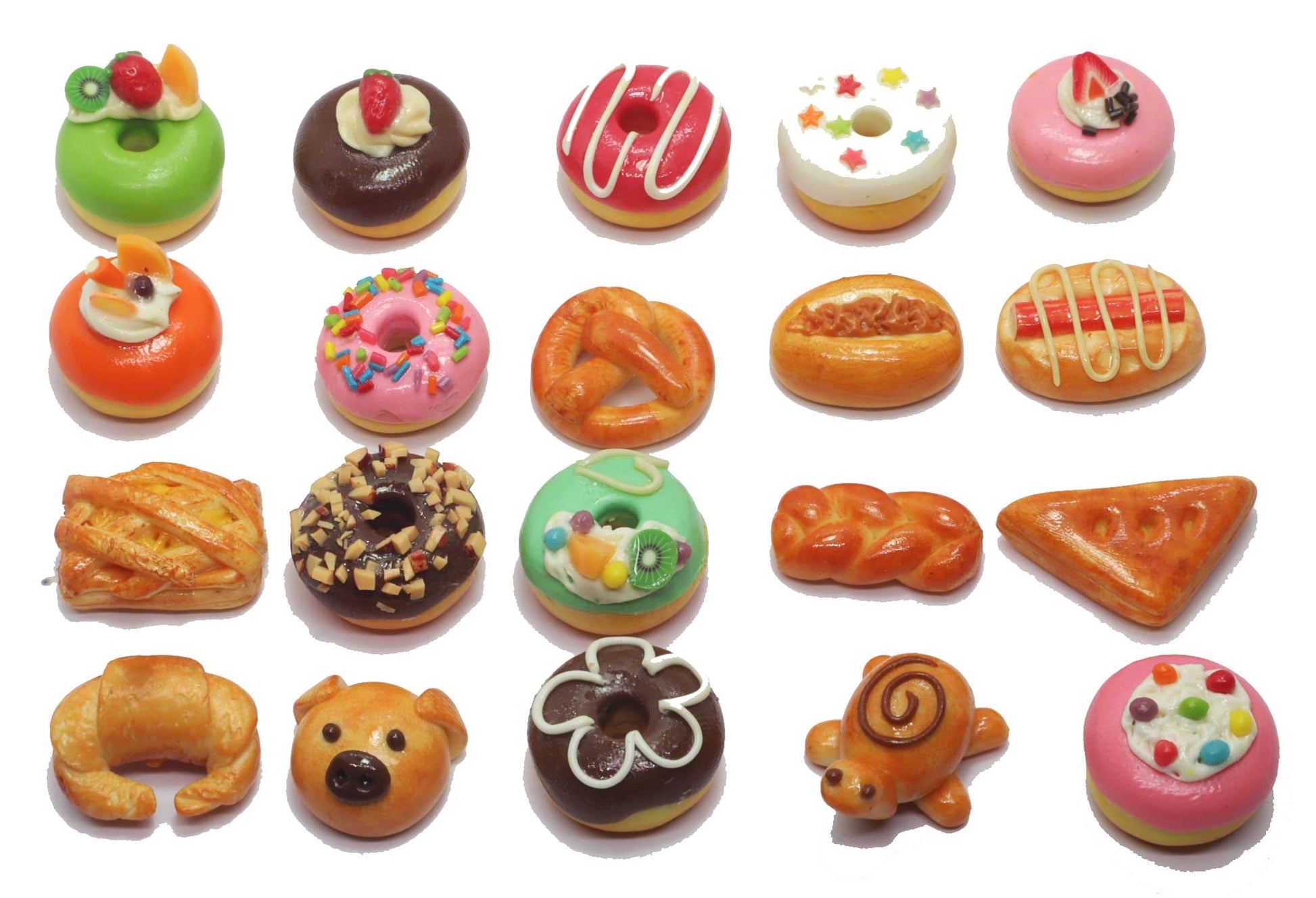 20 Assorted Bakery and Bread Dollhouse Miniature,Dollhouse Accessories for Collectibles Scale 1:6
