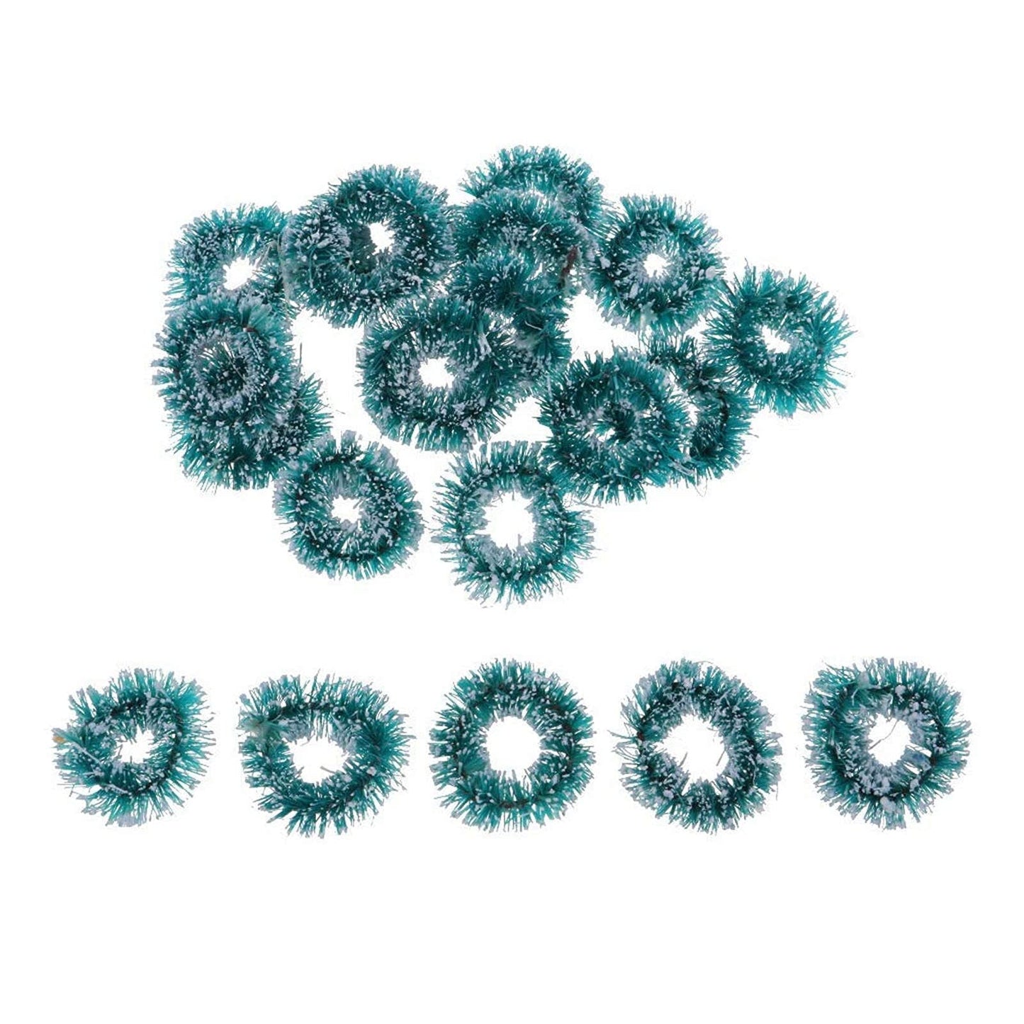 20pcs Christmas Wreath Dollhouse Miniature Mini Hanging Holiday Wreath 1:12 Dollhouse Accessories for Christmas Tree Decoration Party Suppliers
