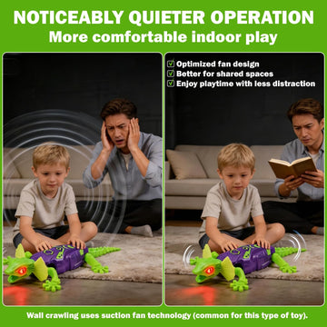 Wall Climbing Gecko Toy for Boys, Remote Control Lizard That Climbs Walls, Ceilings and Floors, Rechargeable Wall Crawler Robot with Strong Suction