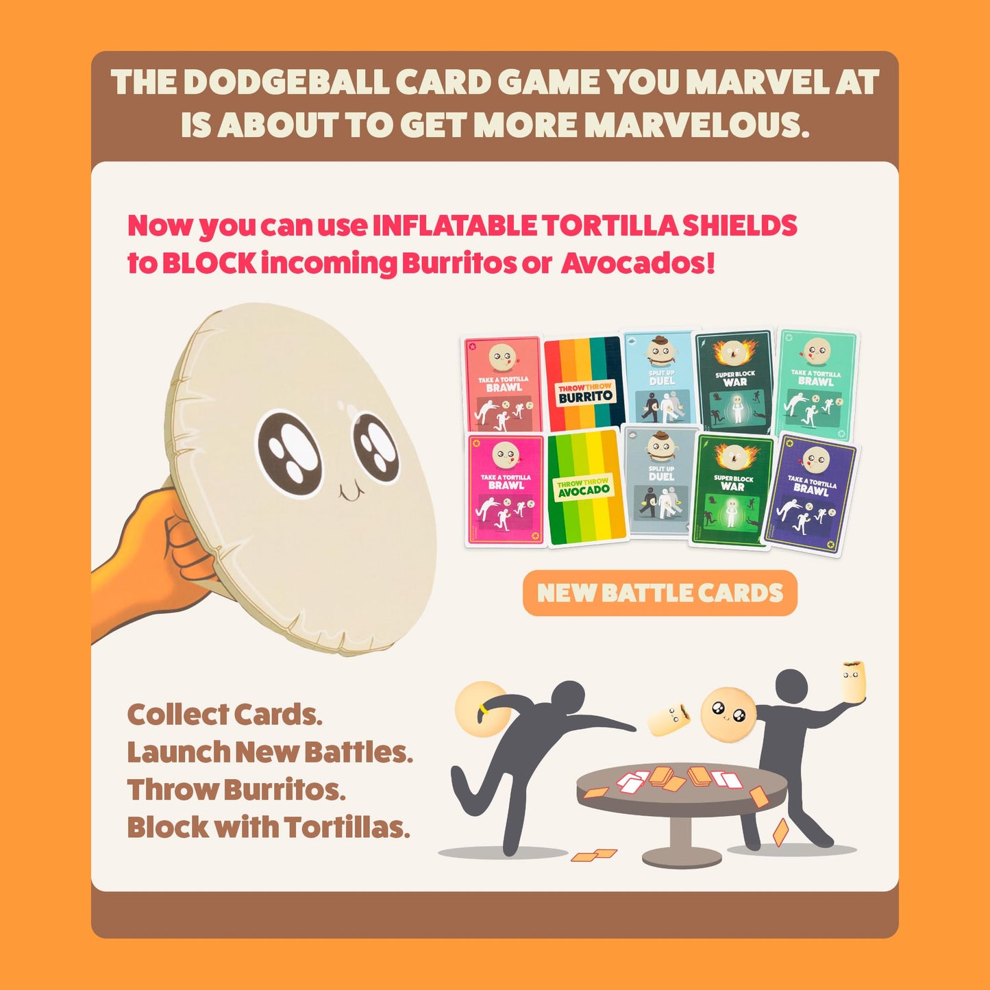 Exploding Kittens Block Block Burrito Expansion Pack 2-6 Players - Ages 7+ - 15 Minutes to Play - Original Game Required, Inflatable Shields - Party