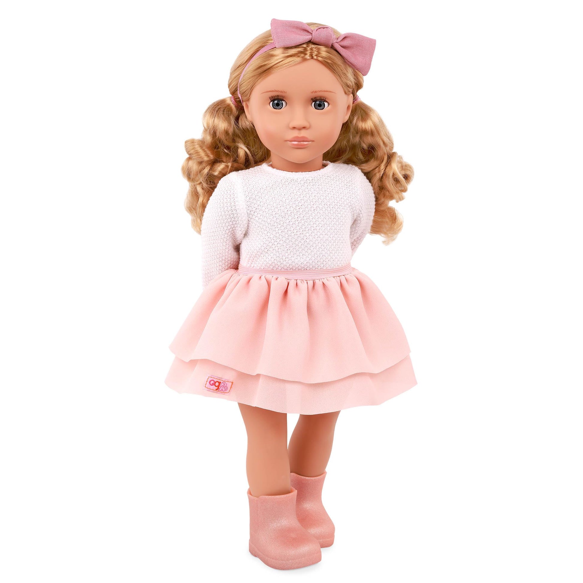 Our Generation Effie 18 Inch Doll, Soft Body, Closed Eyes and Combable Hair, Clothes Set with Ruffle Skirt and Accessories