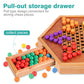 HOLYKING 12.6" Wooden Chinese Checkers Board Game with Storage Drawer - 72 Acrylic Marbles (60+12 Spares), Classic Strategy Game for Family Night, 2-6