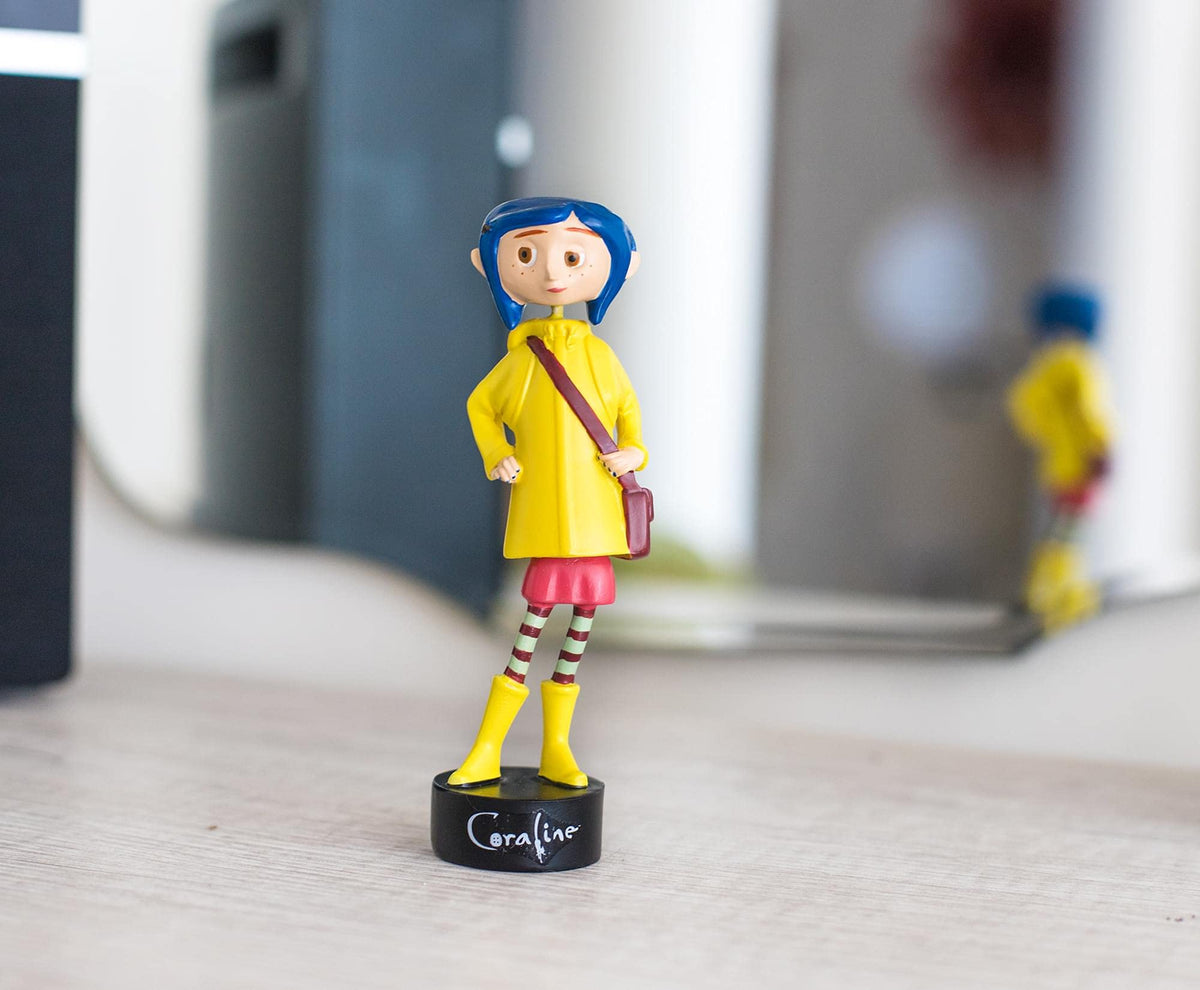 Surreal Entertainment Coraline in Rain Coat PVC Bobble Figure for Adults Only | Collectible Bobblehead Action Figure, Desk Toy Accessories | 5 Inches