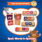 KIDS KORNER Alphabet Blocks Toys for Toddlers - Bilingual Educational Toys, Spanish Learning Toys, Stacking Toys with 30 Wooden Blocks and Toddler