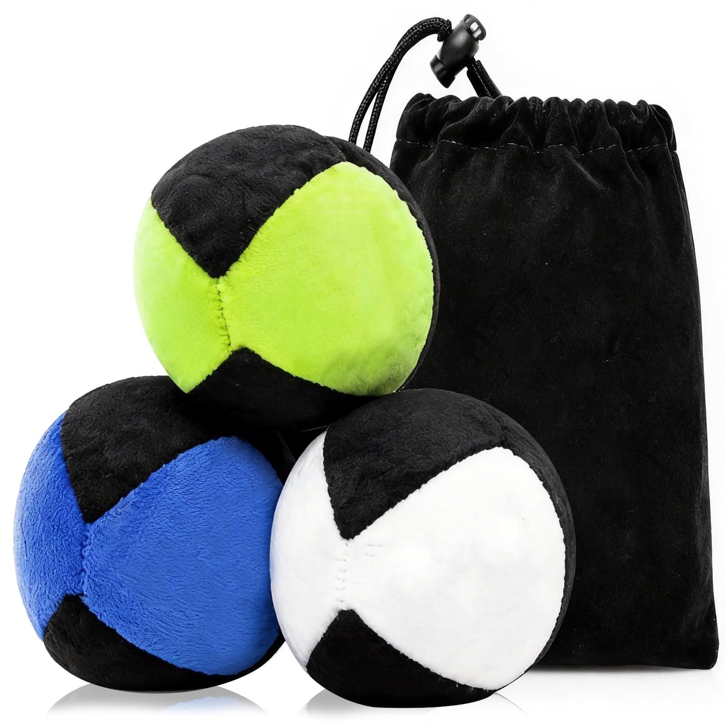 3Pcs Footbag Hacky Bag, Plush Footbag Sacks, Durable Fleece Juggling Balls