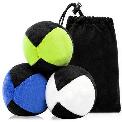 3Pcs Footbag Hacky Bag, Plush Footbag Sacks, Durable Fleece Juggling Balls