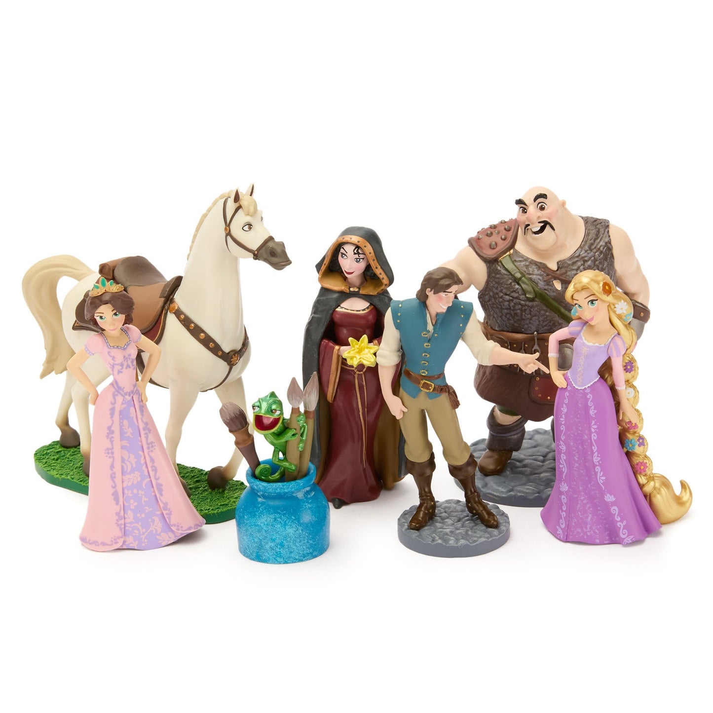 Disney Store Official Tangled Figure Set - Includes 7 Fully Sculpted Figures in a Gift Box - Featuring Rapunzel, Flynn, Pascal & More- Perfect