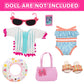 18 Inch American Doll Accessories, Fashion Doll Swimming Play Sets for American 18 Inch Girl Including Clothes Swimsuit Sunglasses Phone Shoes
