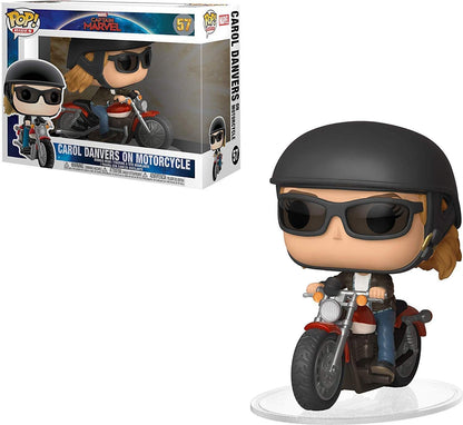 Funko POP! Ride Marvel: Captain Marvel - Carol Danvers on Motorcycle Toy, Standard, Multicolor