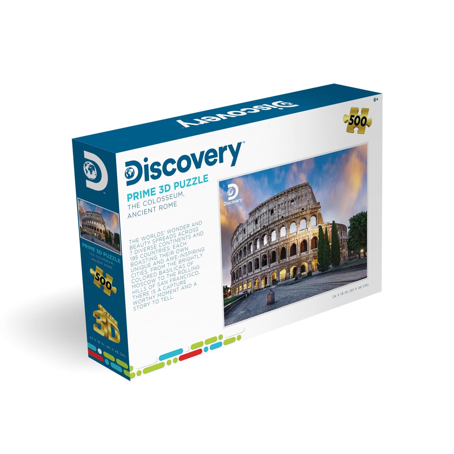 Prime 3D | Discovery | Landmarks | 500 Piece 3D Jigsaw Puzzle for Adults & Kids | Finished Size 24" x 18" | Challenging & Fun for Adults, Kids