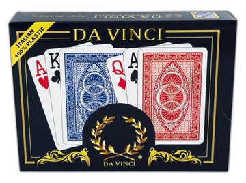 DA VINCI Ruote Italian 100% Plastic Playing Cards 2-Deck Set Bridge Size Large Index