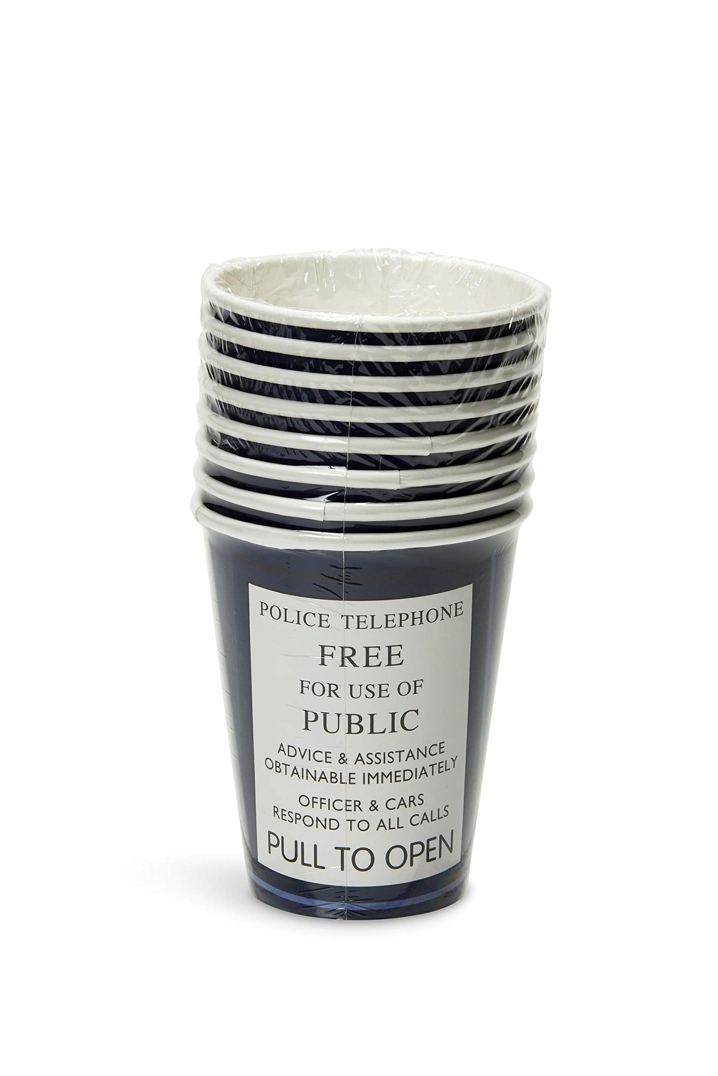 Doctor Who Tardis Party Cups - 8-Piece 9Oz Paper Cup Set - Tardis Police Call Box Door - Themed Tableware Party Decorations - Space & Time Travel