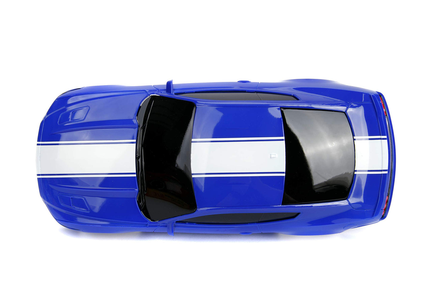 Jada Toys Big Time Muscle Hyperchargers RC - 2015 Ford Mustang Gt, Usb Charging, 2.4 Ghz, Glossy Blue with White Stripes (30723)