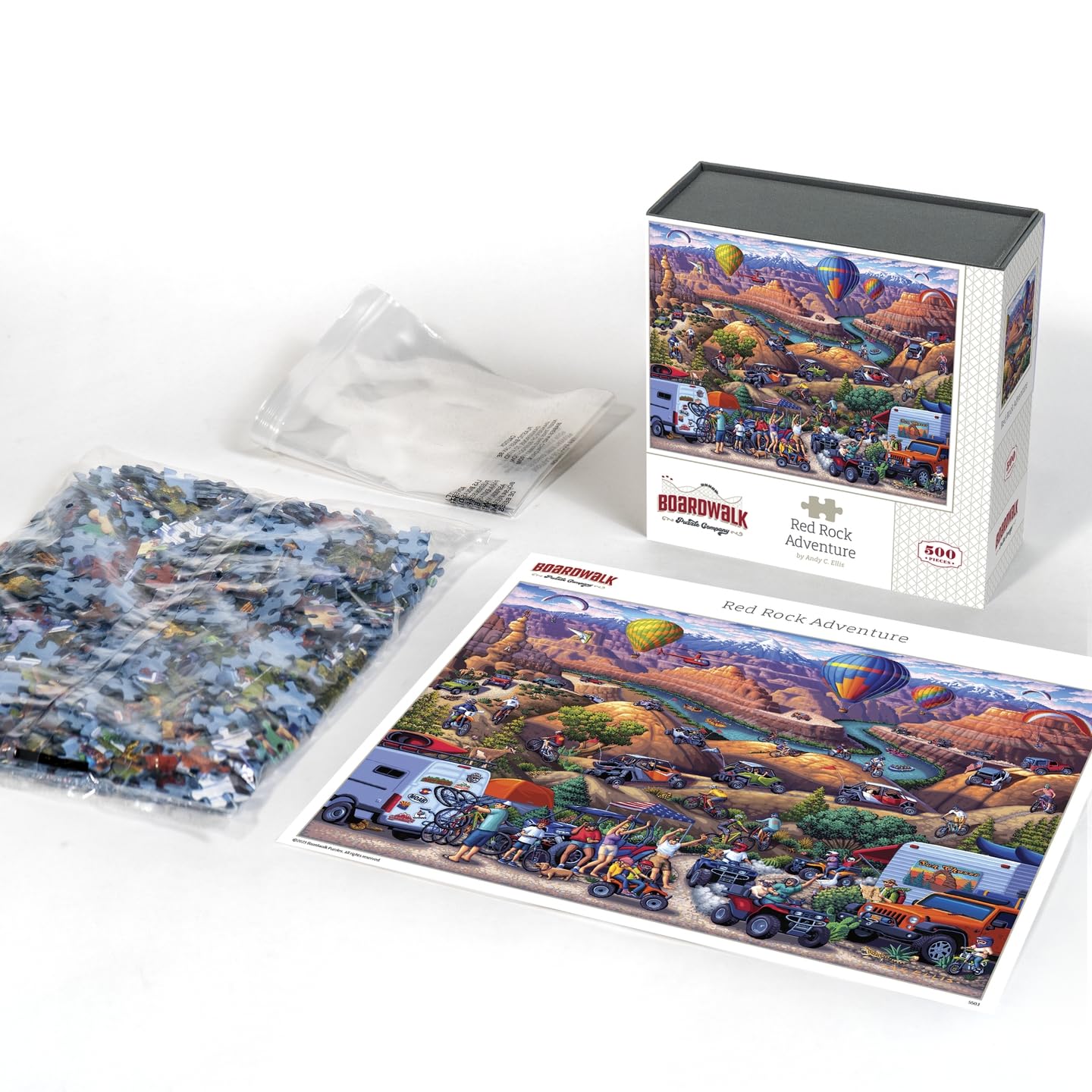 Boardwalk Red Rock Adventure 500 Piece Jigsaw Puzzle Scenic Summer Travel Puzzles with Premium Box, Gift for Adults and Family 16"x20"