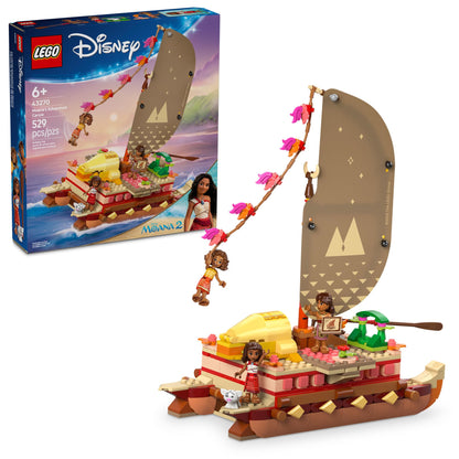 LEGO Disney Moana's Adventure Canoe Building Toy Set - Pretend Play Toy Boat for Kids, Girls & Boys, Ages 6+ - Disney Gift Idea for Fans of Moana