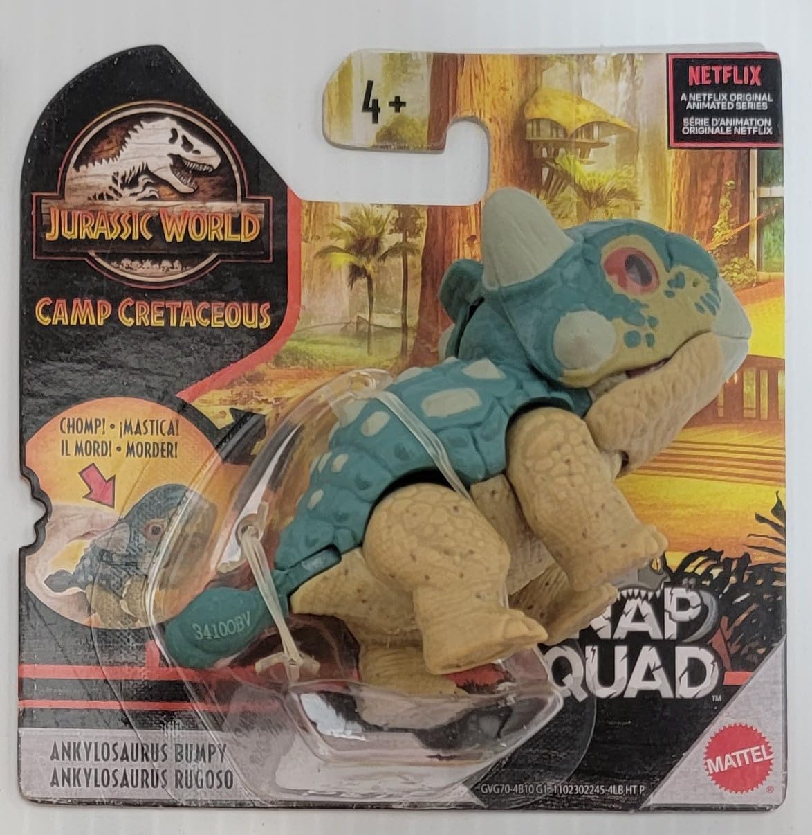 Jurassic World 2021 Camp Cretaceous Snap Squad Set of 4 Figures (Mosasaurus, Baryonyx Grim, Ankylosaurus Bumpy, Indominus Rex) from GGN26-956H Release