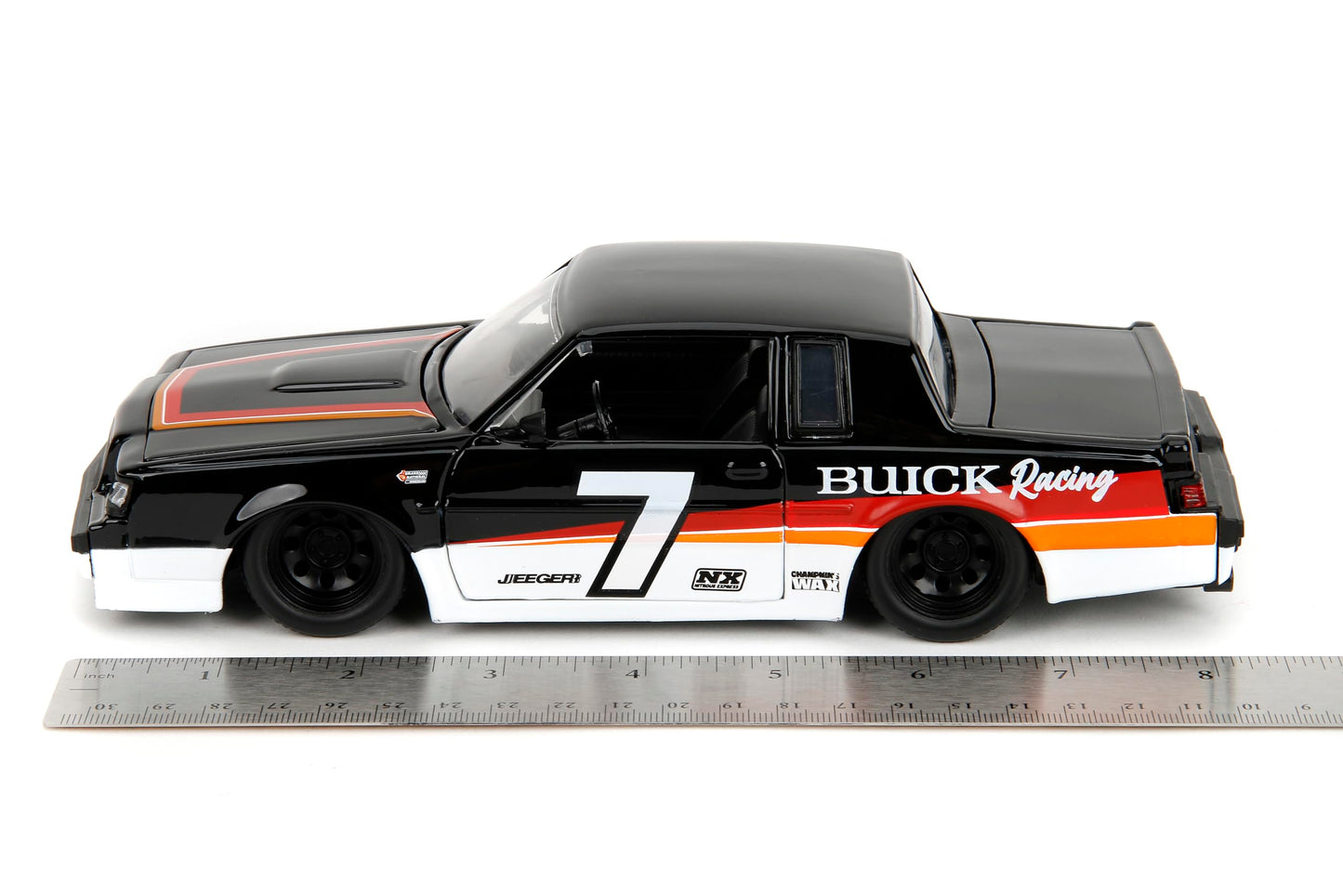 Jada Bigtime Muscle 1:24 1987 Buick Grand National Die-Cast Car, Toys for Kids and Adults(Black/White)