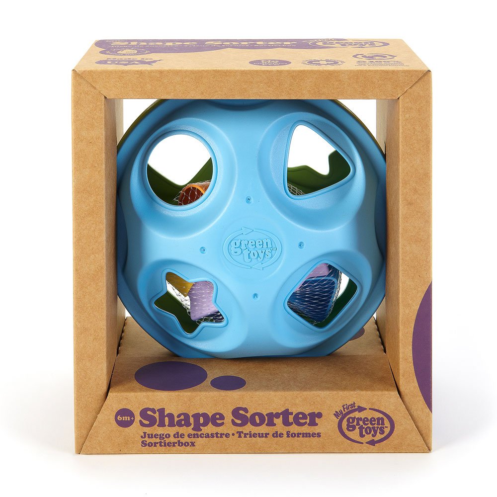 Green Toys Shape Sorter, Green/Blue - 10 Piece Motor Skills, Shape Categorization Kids Toy. Safe for Babies and Toddlers. No BPA, PVC. Dishwasher