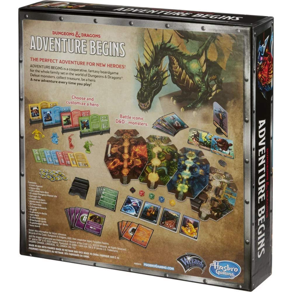Hasbro Gaming Dungeons & Dragons Adventure Begins, Cooperative Fantasy Board Game, Fast Entry to The World of D&D, Family Game for 2-4 Players, 10