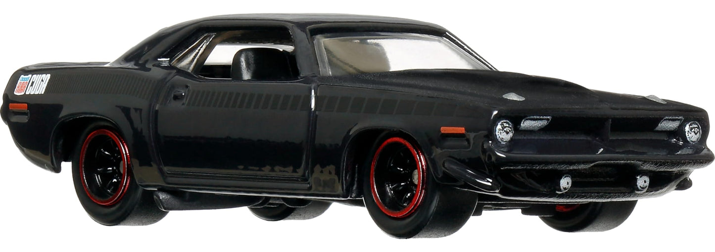 Hot Wheels Toy Car, Premium Fast & Furious 1:64 Scale Die-Cast 1970 Plymouth AAR Cuda for Collectors Inspired by Fast Movie Franchise