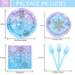 Winter Snowflake Birthday Party Supplies 96 PCS Christmas Snowflake Paper Plates and Napkins Forks Disposable Tableware Set for Christmas Winter