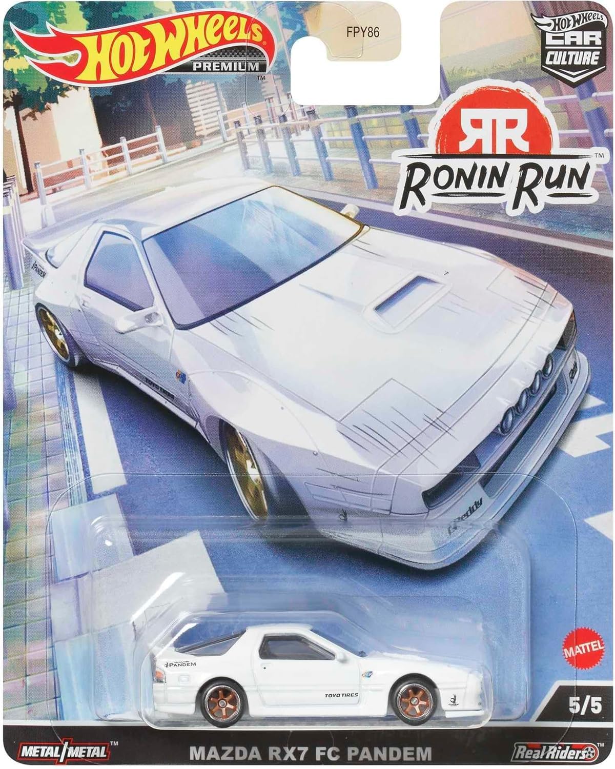 Hot Wheels Premium Ronin Run Mazda RX?7 Bundle - ’95 Blue & FC Pandem White 1:64 Die?Cast Duo, Ages 3+ (Pack of 2)