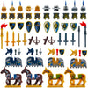 Miutrue Medieval Weapons Accessories Knights Block Toy with Figures (10 Sets Weapons & 4 Sets Horses & 10 Figures)