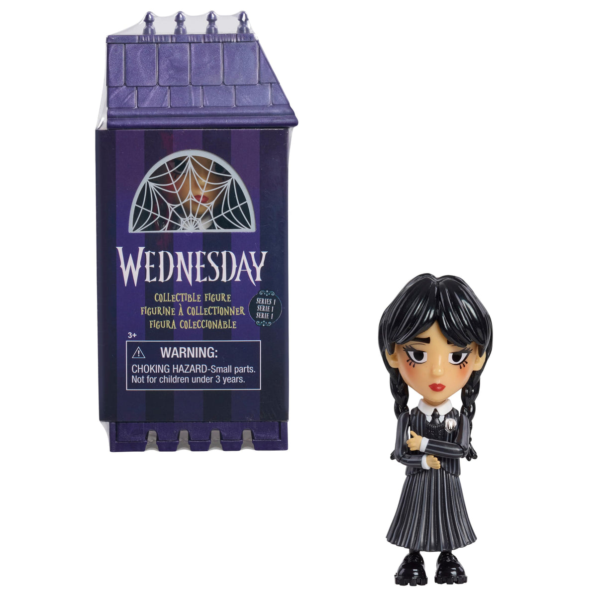 Just Play Wednesday Small 4-inch Collectible Stylized Figure, Series 1, Wednesday, Blind Box Surprise Figurine, Kids Toys for Ages 3 Up