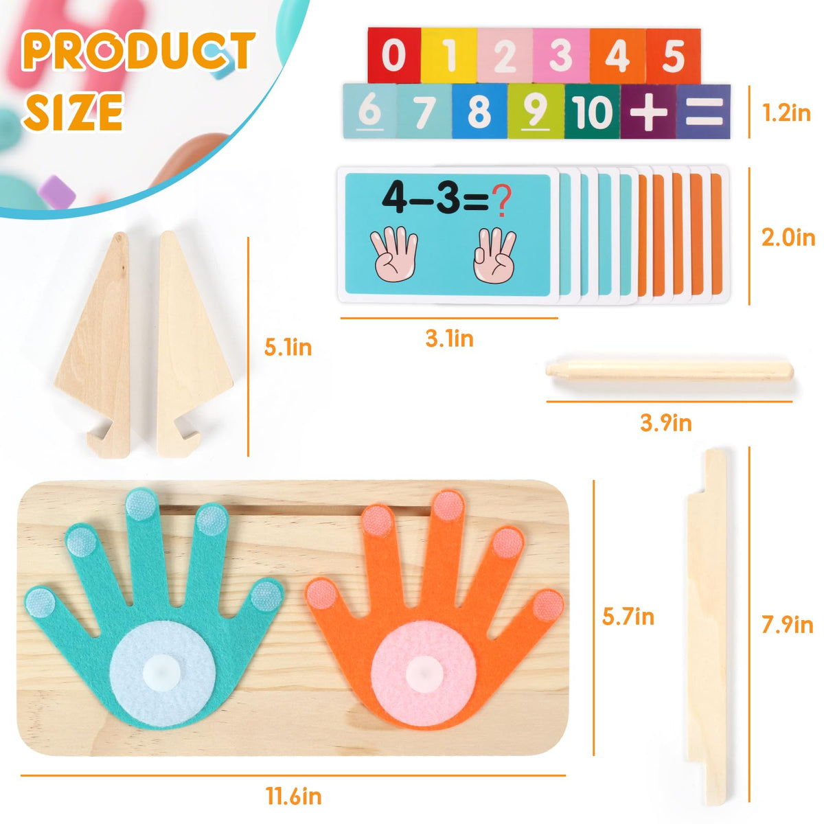 HANR Montessori Math Counting Toys,Preshool Learning Toys for Toddlers 3-6, Educational Math manipulatives for Kids,Number Counting Blocks,Montessori