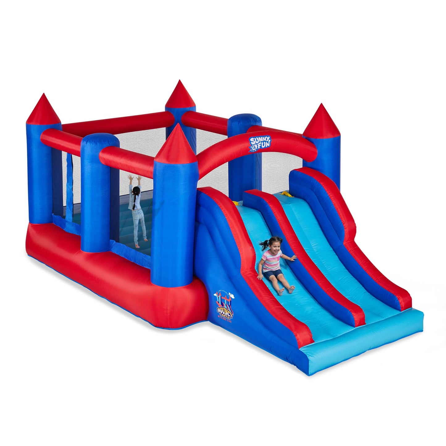 Sunny & Fun Inflatable Bouncy Castle with Dual Slide