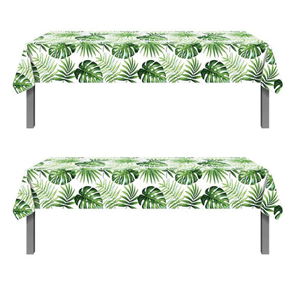 2Pcs Hawaiian Luau Party Decorations Palm Leaves Table Covers - Summer Jungle Baby Shower First Birthday Party Decor Supplies Favors Aloha Tropical
